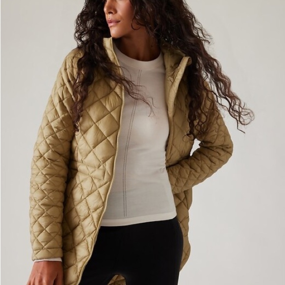 Athleta Whisper Featherless Puffer Parka Jacket Coat